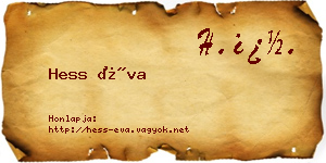 Hess Éva névjegykártya